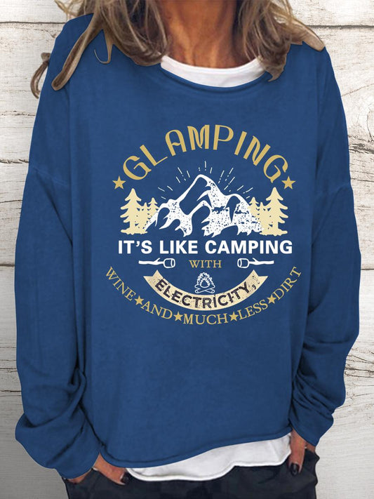 Camping Women Loose Sweatshirt