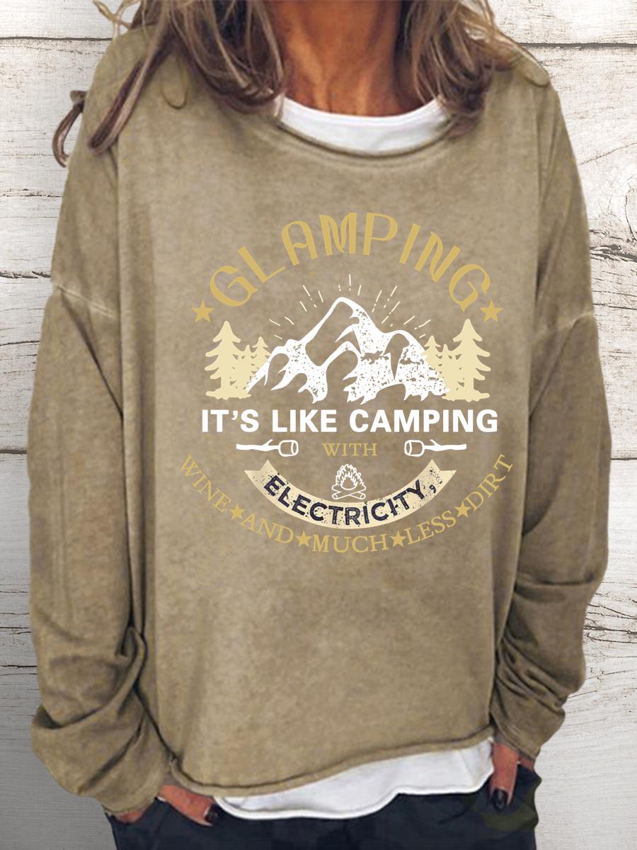 Camping Women Loose Sweatshirt
