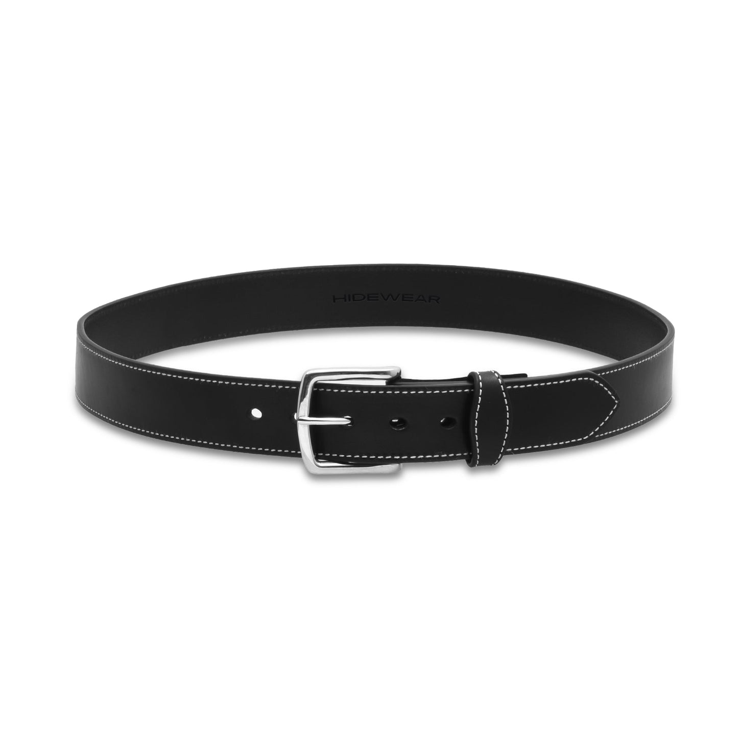 White Stitched Dress Belt