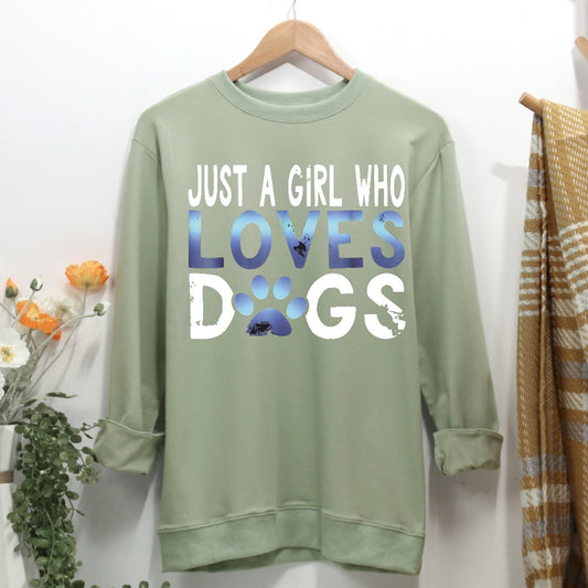 Just A Girl Who Love Dogs Women Casual Sweatshirt