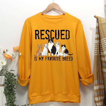 Rescue is my favorite breed Women Casual Sweatshirt