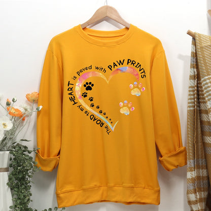 Dog Paw Heart Women Casual Sweatshirt