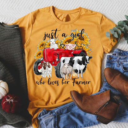 HYC - Just A Girl Who Loves Her Farmer T-Shirt-05673