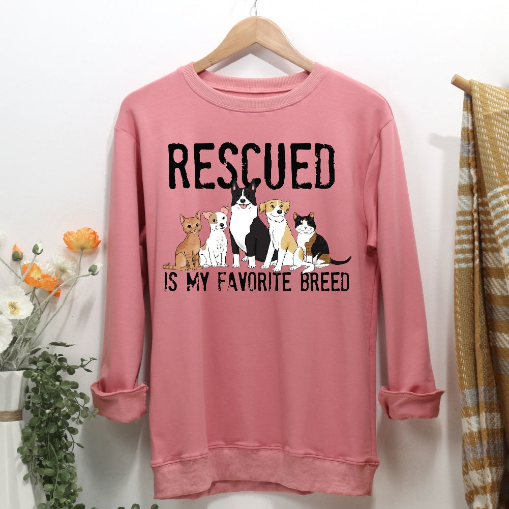 Rescue is my favorite breed Women Casual Sweatshirt