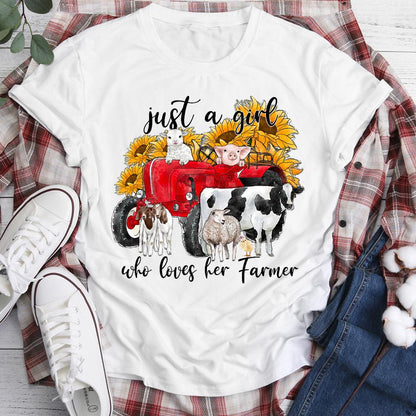 HYC - Just A Girl Who Loves Her Farmer T-Shirt-05673