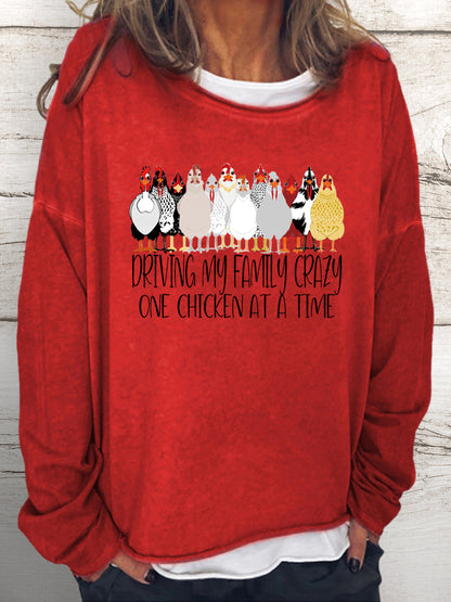 Driving My Family Crazy One Chicken at a Time Sweatshirt-05024