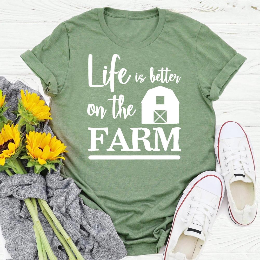 HYC - life is better at the farm village life T-shirt Tee -03877