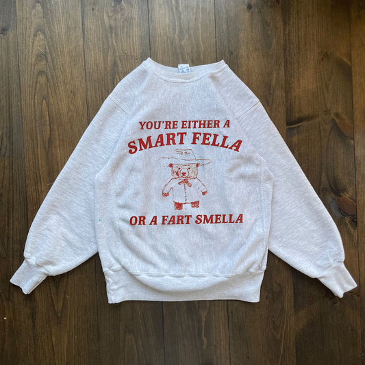 Are You A Smart Fella Or Fart Smella? Retro Cartoon Sweatshirt