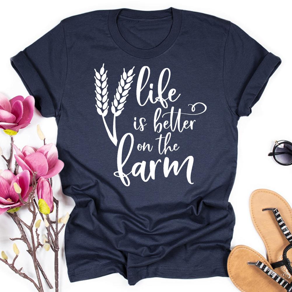 HYC - life is better on the farm village life T-shirt Tee -03884