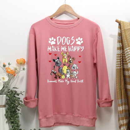 Dogs Make Me Happy Women Casual Sweatshirt