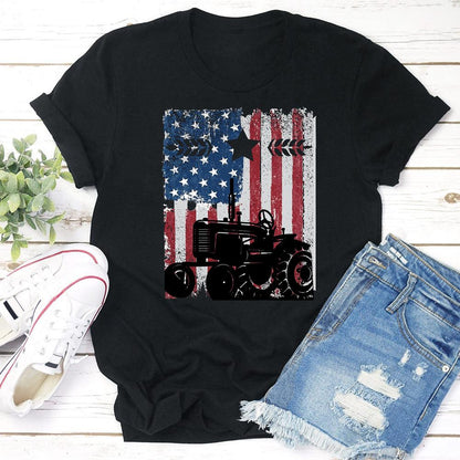 HYC - USA Flag Farmer American Farmers T-Shirt-03786
