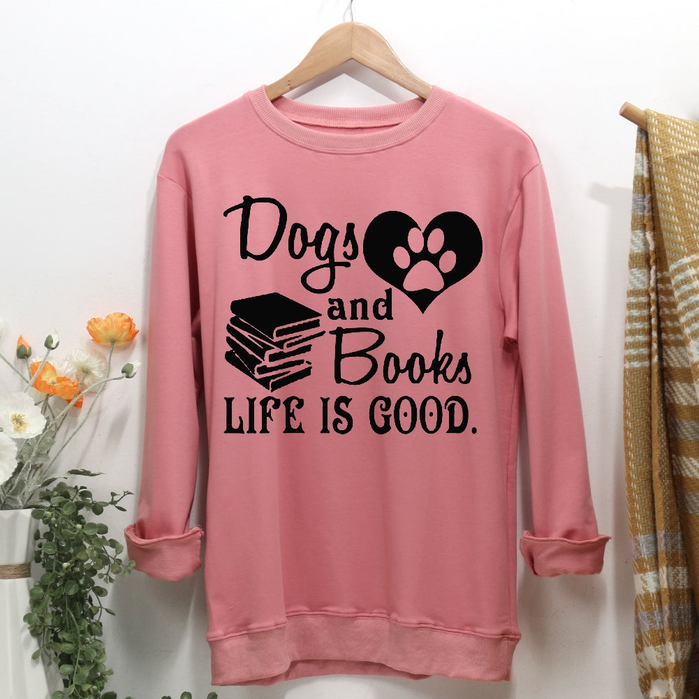 Womens Dog And ooks Are ood  Pet Animal Lover Women Casual Sweatshirt