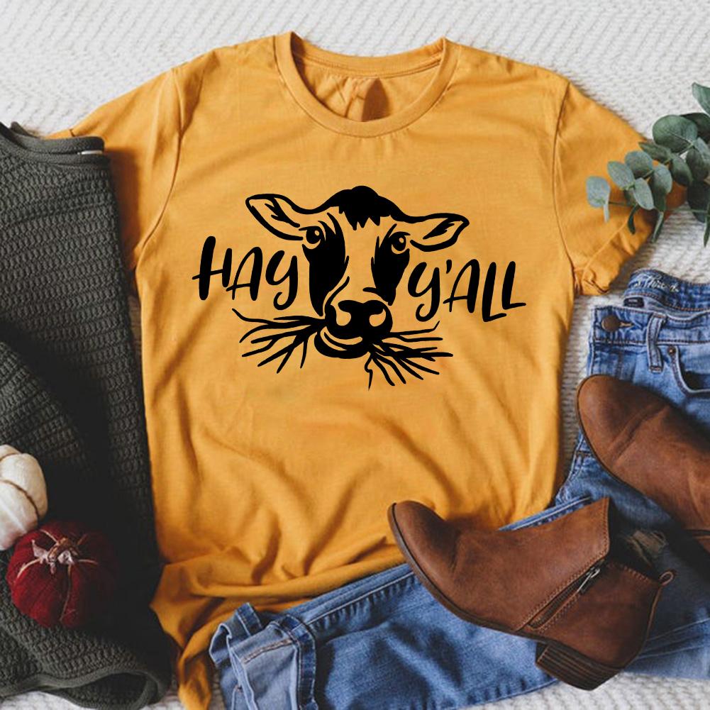 HYC - Cow Face T-shirt Tee-04904