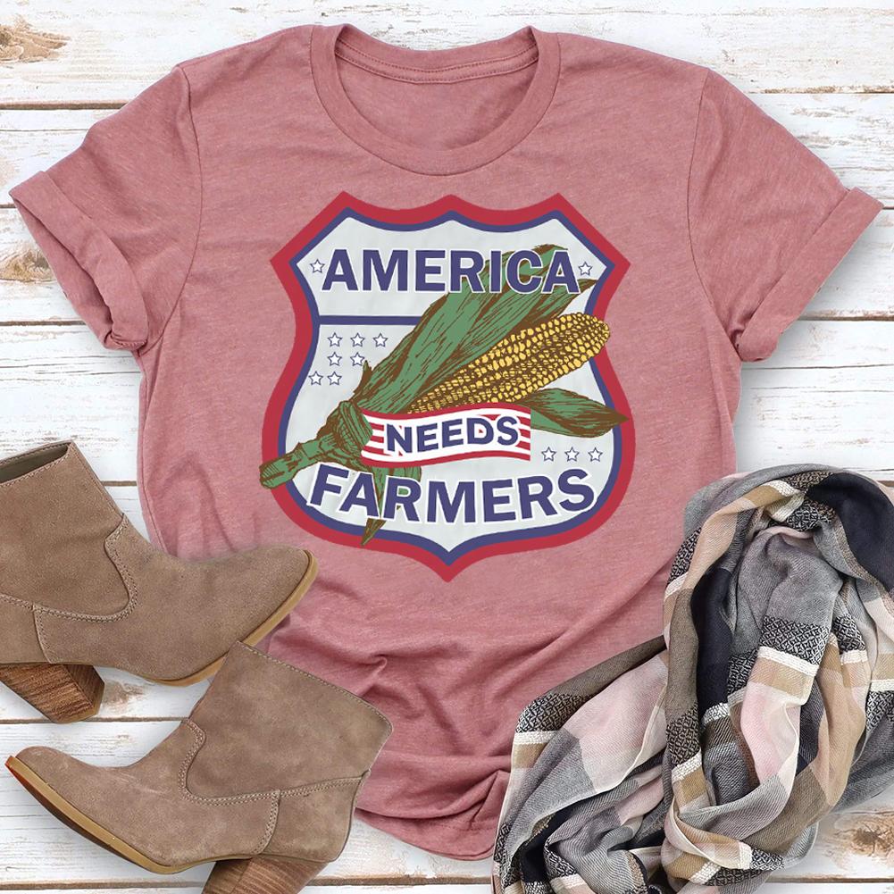 HYC - America needs farmers village life T-shirt Tee -04055