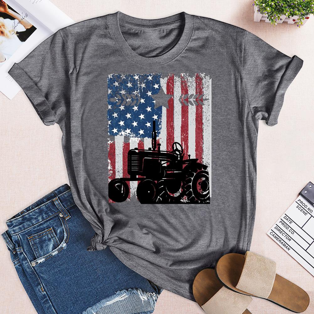 HYC - USA Flag Farmer American Farmers T-Shirt-03786