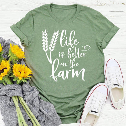 HYC - life is better on the farm village life T-shirt Tee -03884