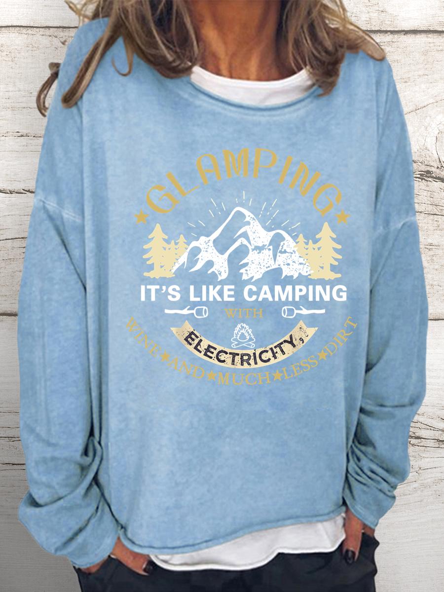 Camping Women Loose Sweatshirt