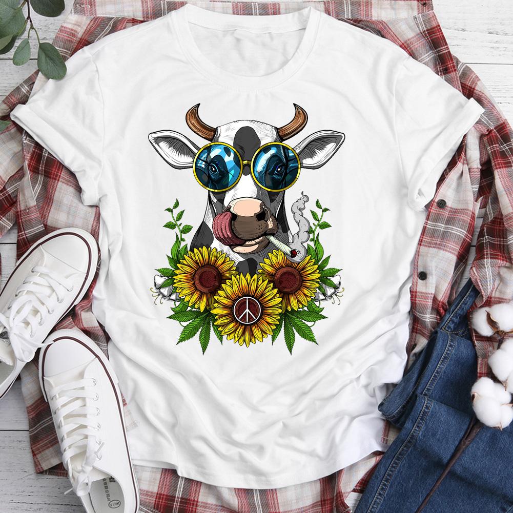 HYC - Hippie Cow Stoner T-Shirt-05797