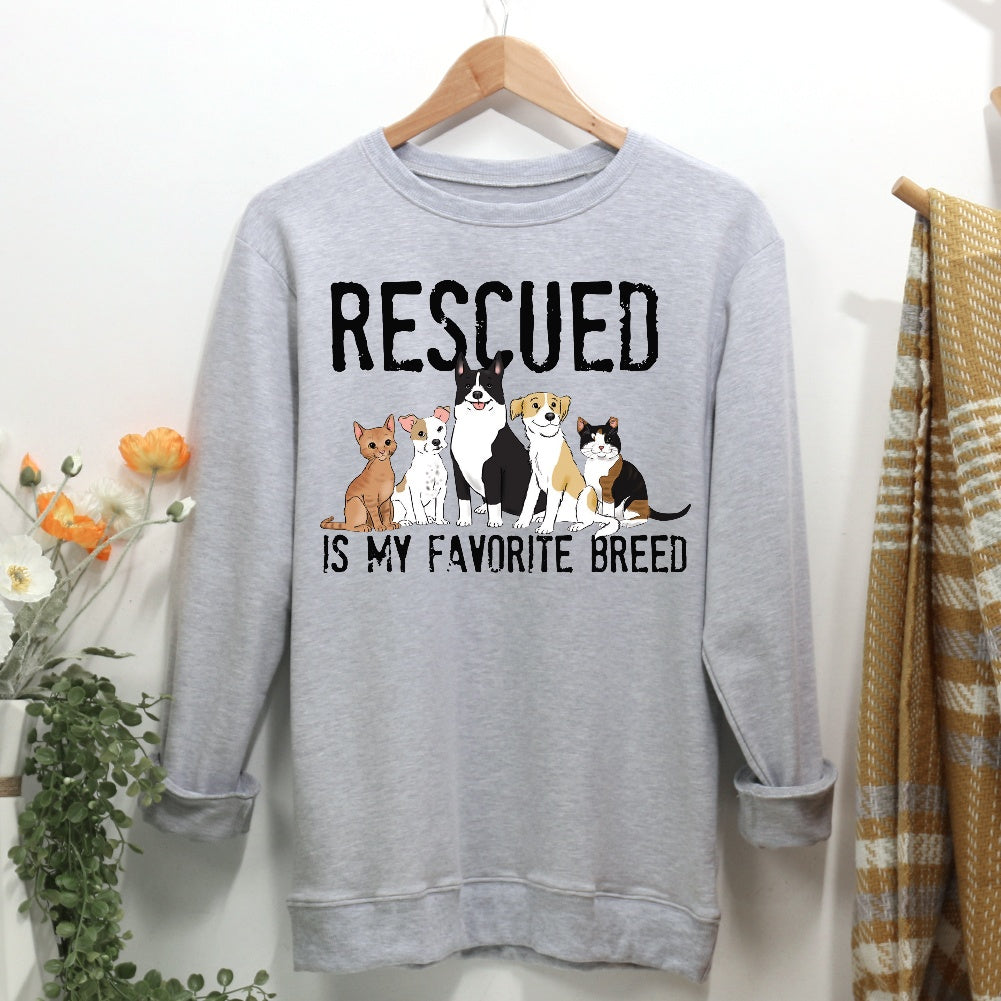 Rescue is my favorite breed Women Casual Sweatshirt