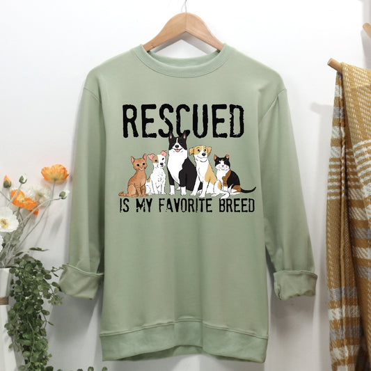 Rescue is my favorite breed Women Casual Sweatshirt