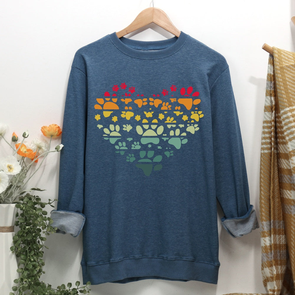 Dog paws  Heart Women Casual Sweatshirt