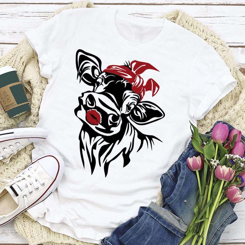 HYC - cow village life T-shirt Tee -03953