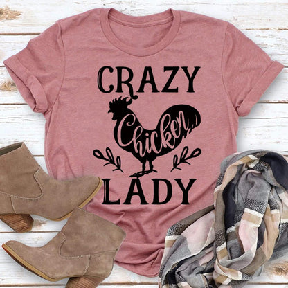 HYC - Crazy Chicken Lady T-shirt Tee-05033