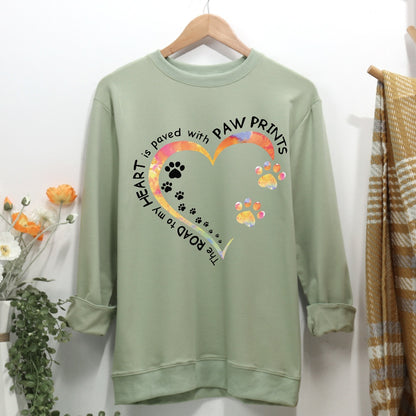 Dog Paw Heart Women Casual Sweatshirt