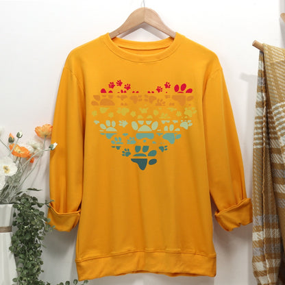 Dog paws  Heart Women Casual Sweatshirt
