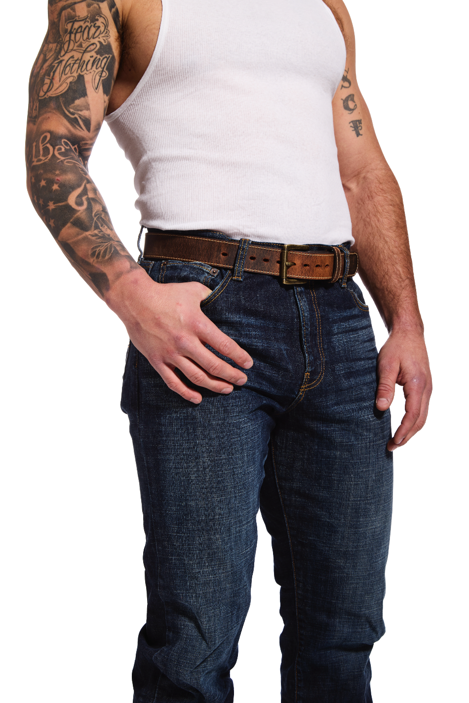 Distressed Everyday Stitched Belt