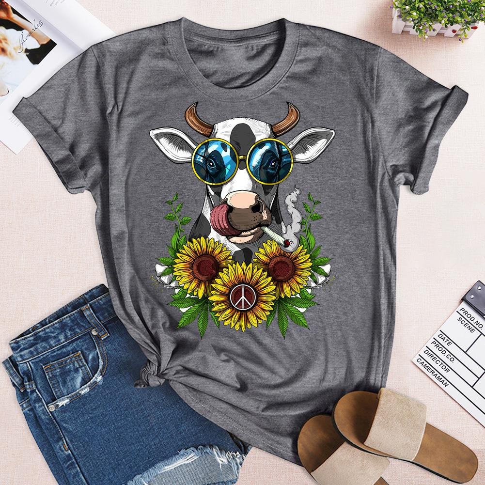 HYC - Hippie Cow Stoner T-Shirt-05797