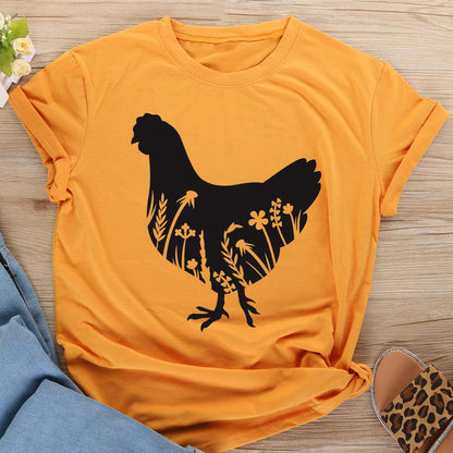 PSL - Flowers chicken village life T-shirt Tee -04054