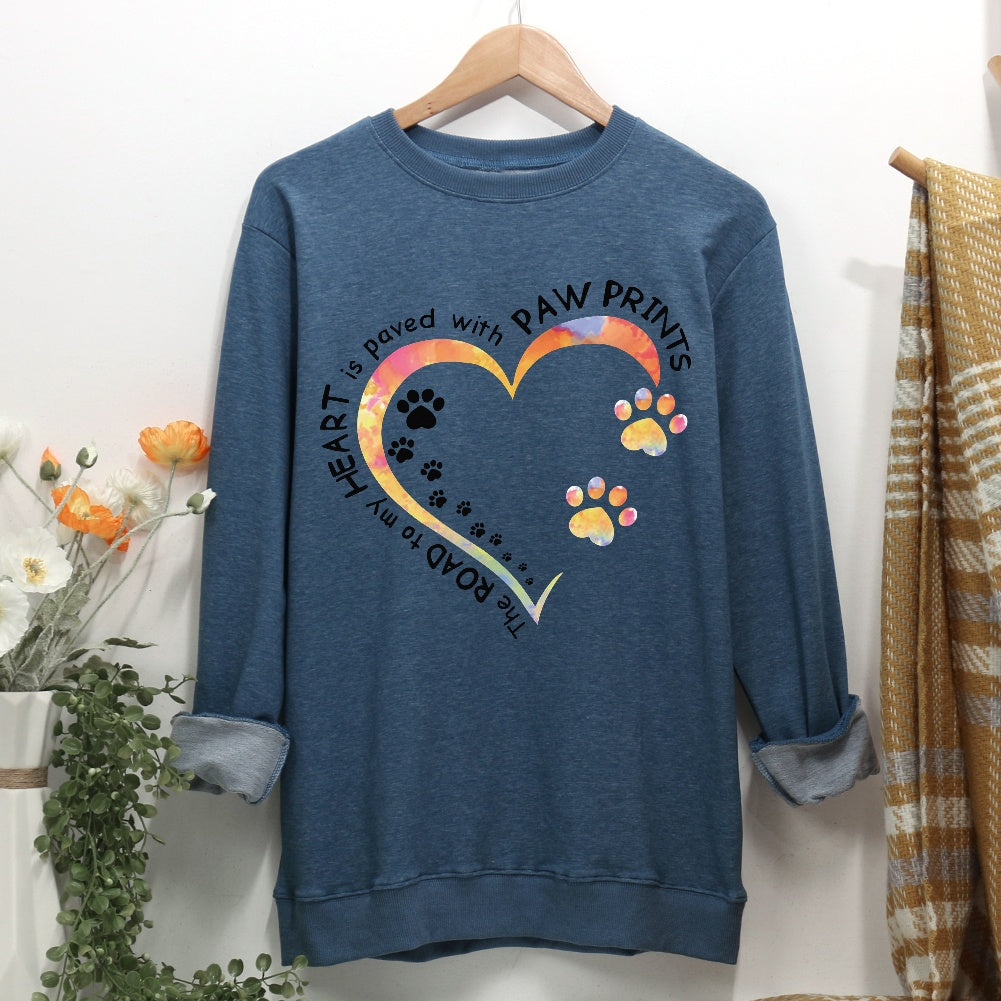 Dog Paw Heart Women Casual Sweatshirt
