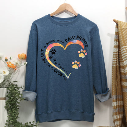 Dog Paw Heart Women Casual Sweatshirt