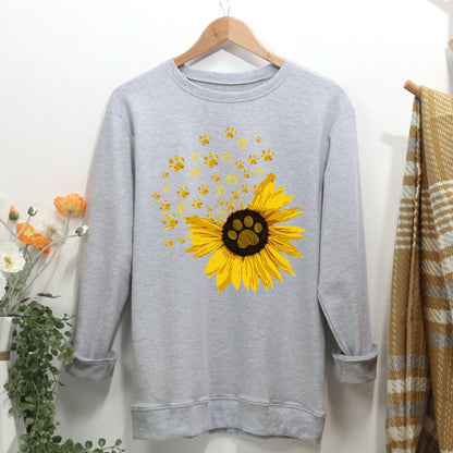 Sunflower dog paw Women Casual Sweatshirt