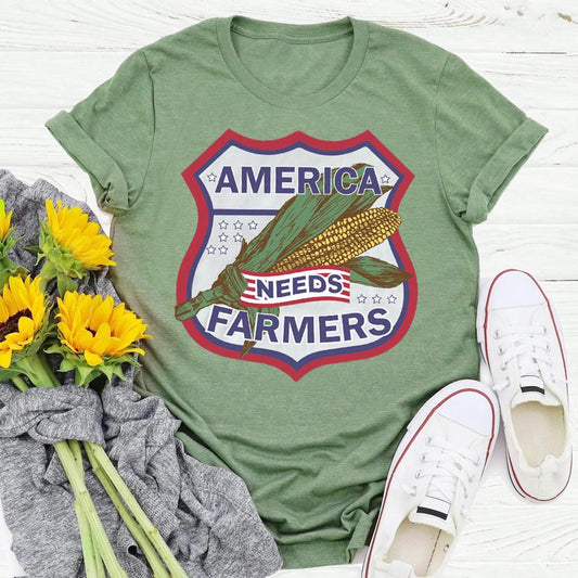 HYC - America needs farmers village life T-shirt Tee -04055