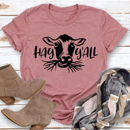 HYC - Cow Face T-shirt Tee-04904