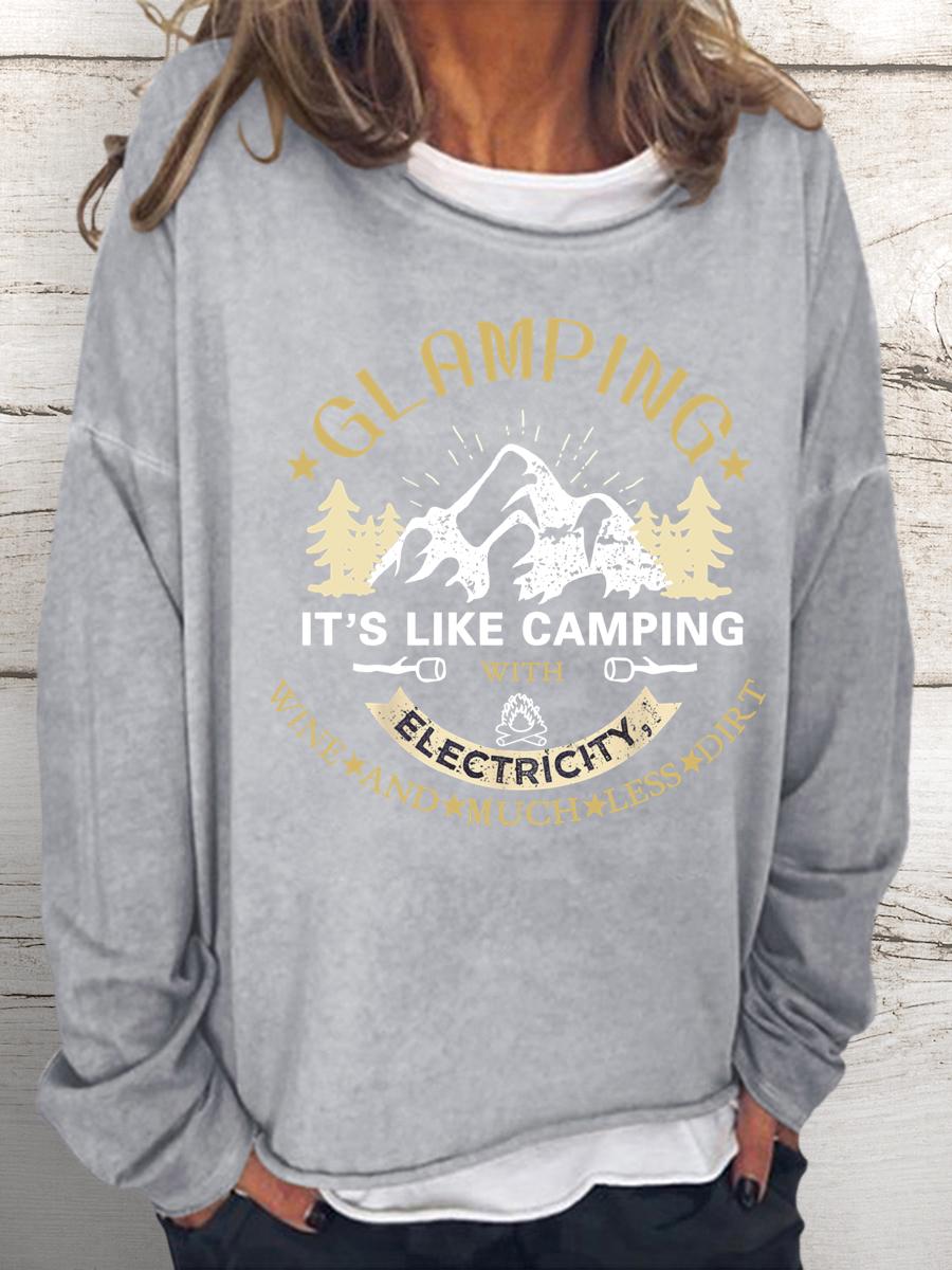 Camping Women Loose Sweatshirt