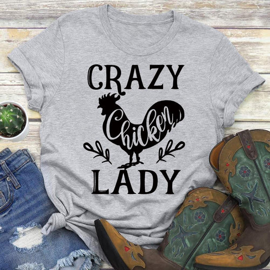 HYC - Crazy Chicken Lady T-shirt Tee-05033