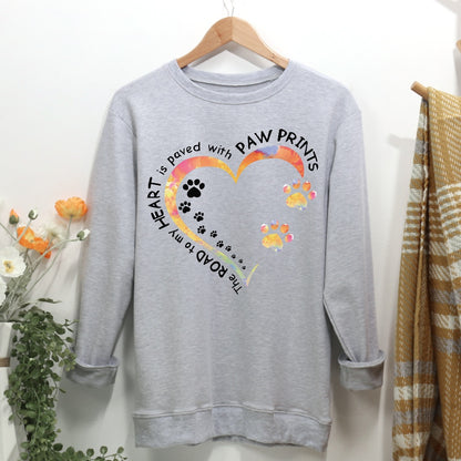Dog Paw Heart Women Casual Sweatshirt