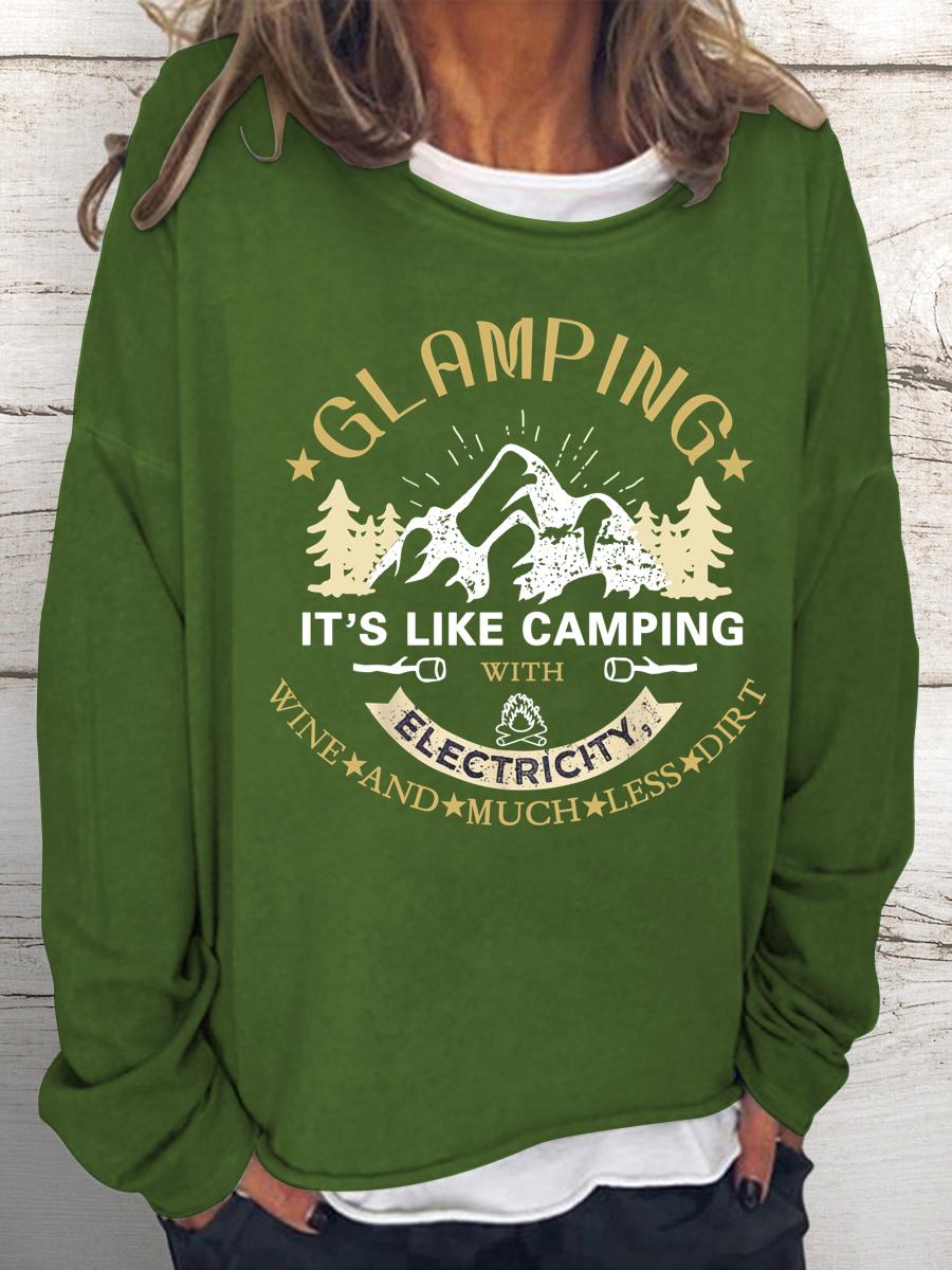Camping Women Loose Sweatshirt