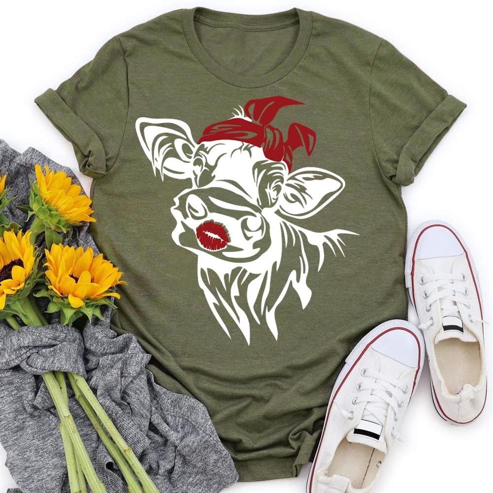 HYC - cow village life T-shirt Tee -03953