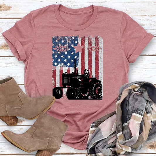 HYC - USA Flag Farmer American Farmers T-Shirt-03786