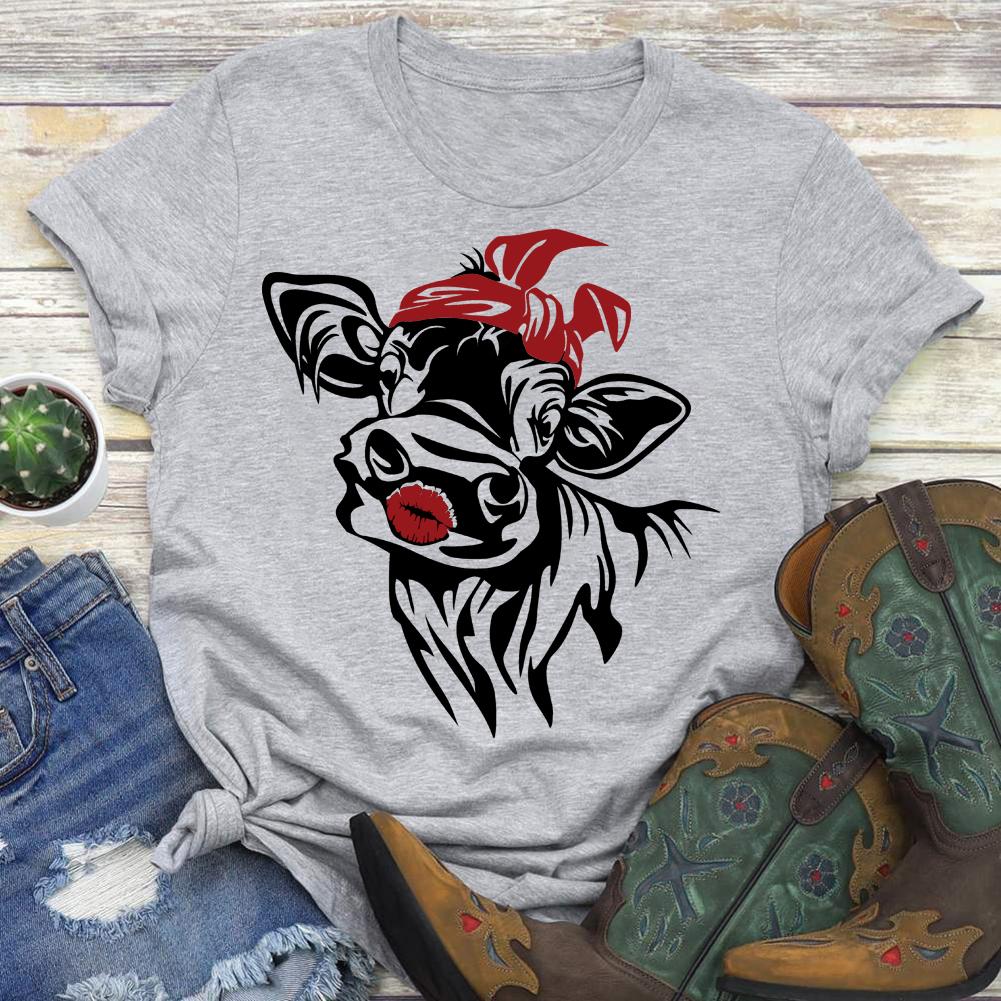 HYC - cow village life T-shirt Tee -03953