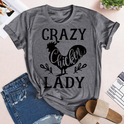 HYC - Crazy Chicken Lady T-shirt Tee-05033