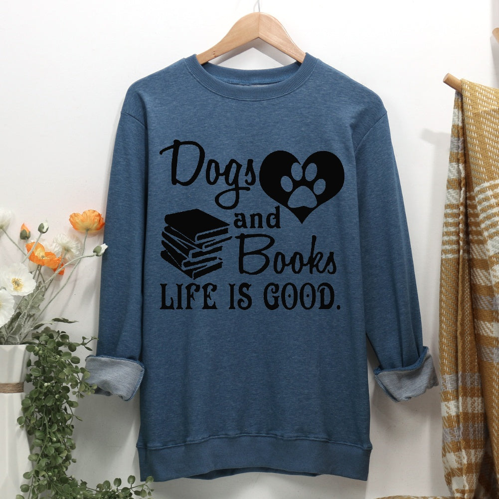 Womens Dog And ooks Are ood  Pet Animal Lover Women Casual Sweatshirt