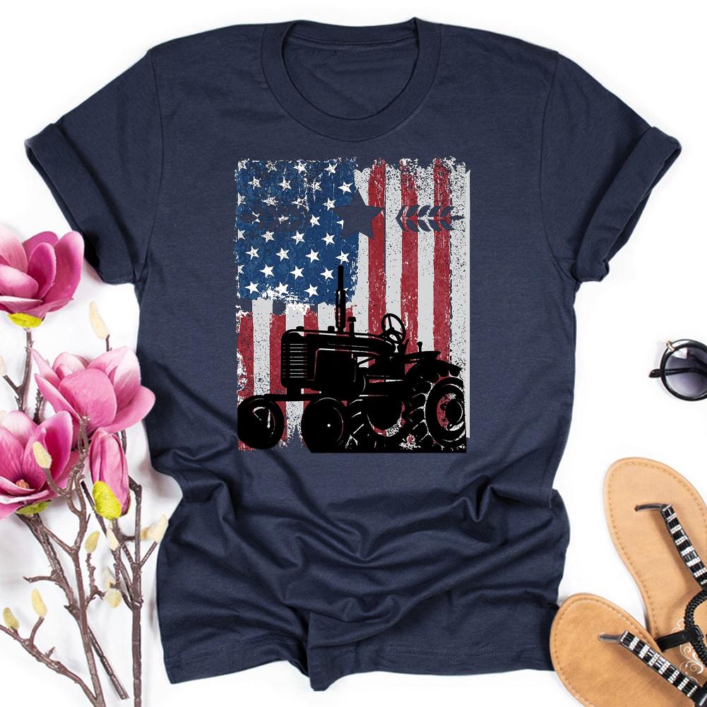 HYC - USA Flag Farmer American Farmers T-Shirt-03786