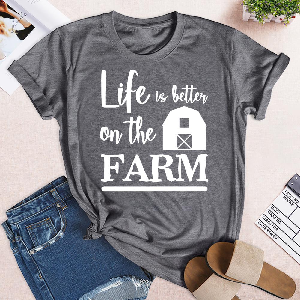 HYC - life is better at the farm village life T-shirt Tee -03877