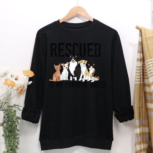 Rescue is my favorite breed Women Casual Sweatshirt