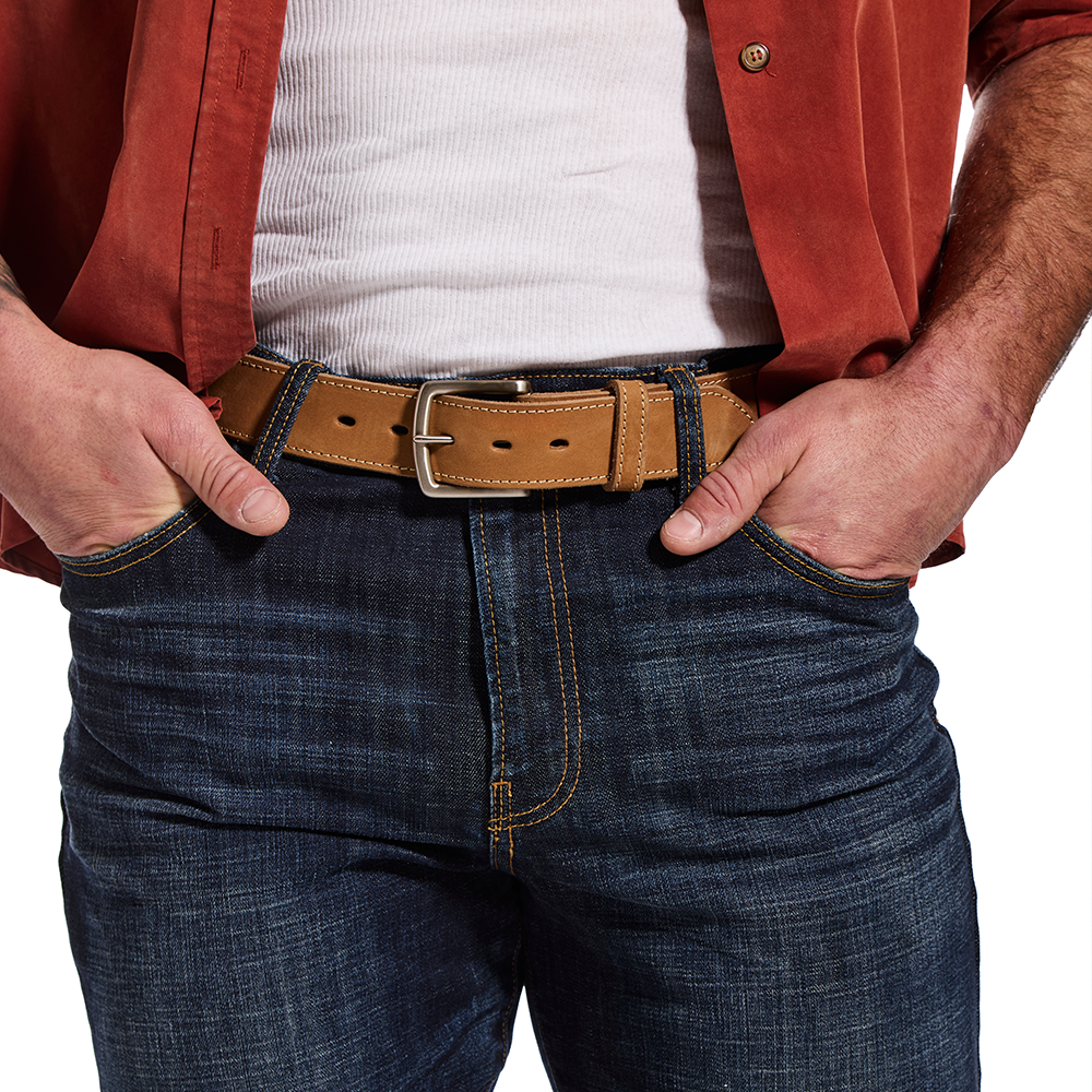 Tan Suede Stitched Belt